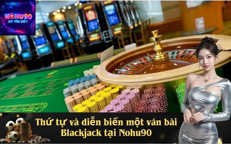 Thứ tự và diễn biến một ván bài Blackjack tại Nohu90
